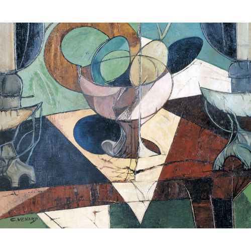 CLAUDE VENARD : Interieur mit Tisch und St�hlen (DOBIASCHOFSKY AUKTIONEN AG)