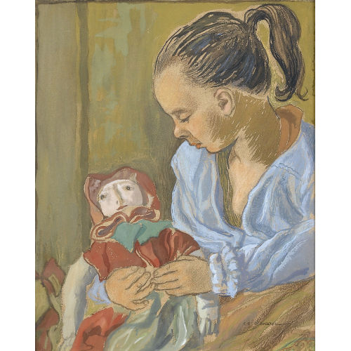 CHARLES CLOS OLSOMMER : M�dchen mit Puppe (DOBIASCHOFSKY AUKTIONEN AG)