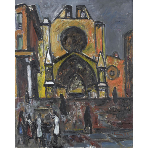 CARL WALTER LINER : Vor der Kathedrale von Tarragona (DOBIASCHOFSKY AUKTIONEN AG)