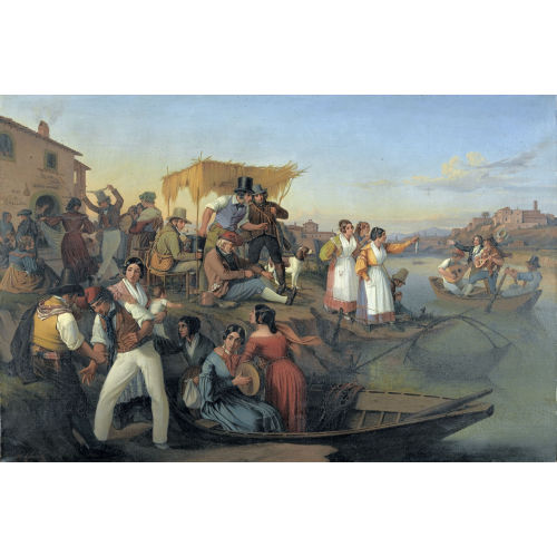 HEINRICH LEIBNITZ : 'Italienischer Fischerstrand' (DOBIASCHOFSKY AUKTIONEN AG)