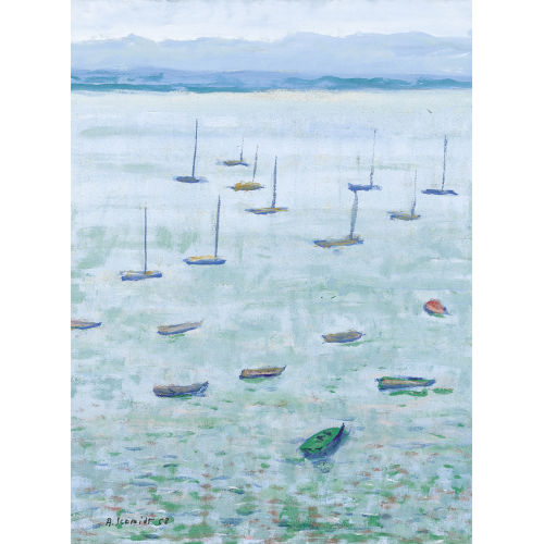 ALBERT SCHMIDT : Segelboote auf dem Genfersee (DOBIASCHOFSKY AUKTIONEN AG)