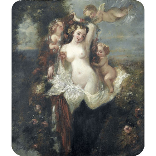 NARCISSE VIRGILE DIAZ DE LA PE�A : M�dchen mit drei Amoretten (DOBIASCHOFSKY AUKTIONEN AG)