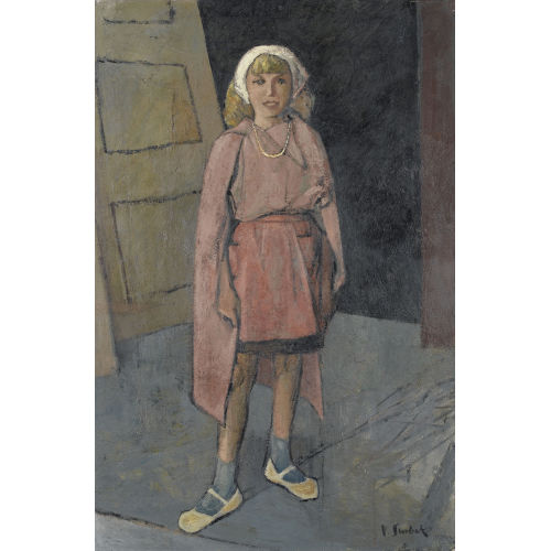 VICTOR SURBEK : M�dchen in rosarotem Gewand (DOBIASCHOFSKY AUKTIONEN AG)