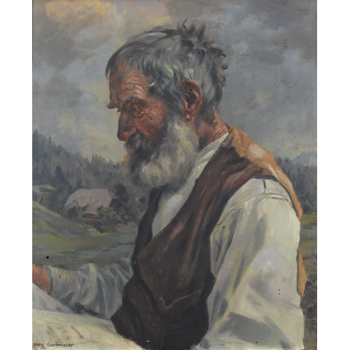 HANS GARTMEIER : 'Lesender Bauer' (DOBIASCHOFSKY AUKTIONEN AG)