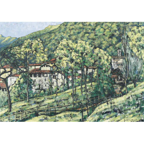 FAUSTO AGNELLI : Tessiner Dorf im Fr�hling (DOBIASCHOFSKY AUKTIONEN AG)