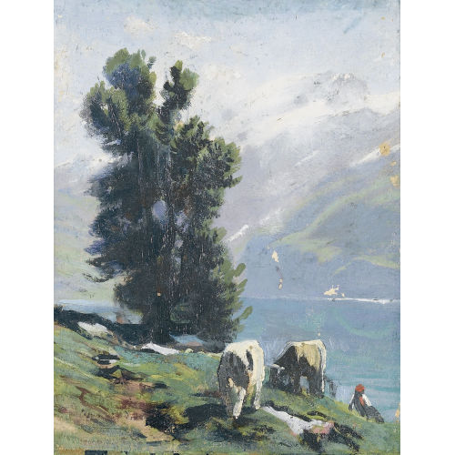 ALBERT LUGARDON : Engstlensee mit Titlis (DOBIASCHOFSKY AUKTIONEN AG)