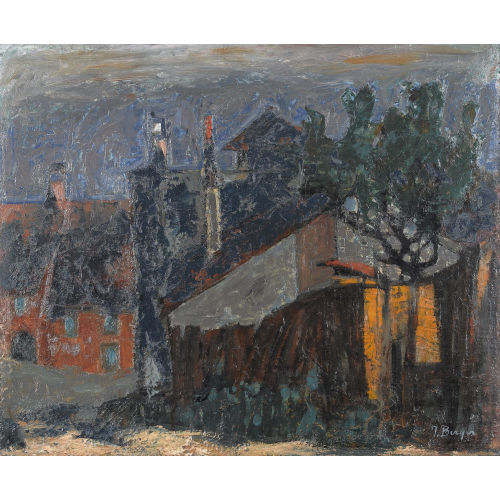 JACQUES BERGER : Strassenpartie mit Schloss (DOBIASCHOFSKY AUKTIONEN AG)