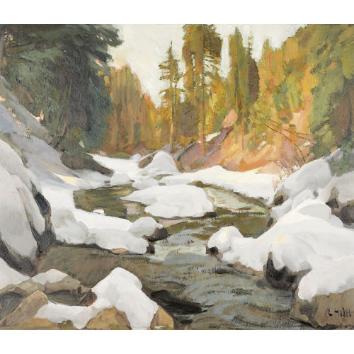 ERNST HODEL D.J. : Bergbach im Winter (DOBIASCHOFSKY AUKTIONEN AG)