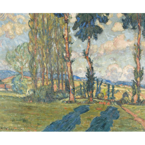 ANDRE WILDER : Sommerliche Landschaftspartie mit Pappeln (DOBIASCHOFSKY AUKTIONEN AG)