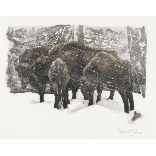 ROBERT HAINARD : Bisons sous la neige (DOBIASCHOFSKY AUKTIONEN AG)