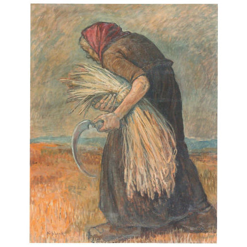 KARL SCHENK : B�uerin bei der Ernte (DOBIASCHOFSKY AUKTIONEN AG)