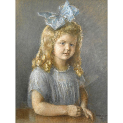 HENRI MARCEL ROBERT : Portr�t eines M�dchens mit blauer Schleife (DOBIASCHOFSKY AUKTIONEN AG)