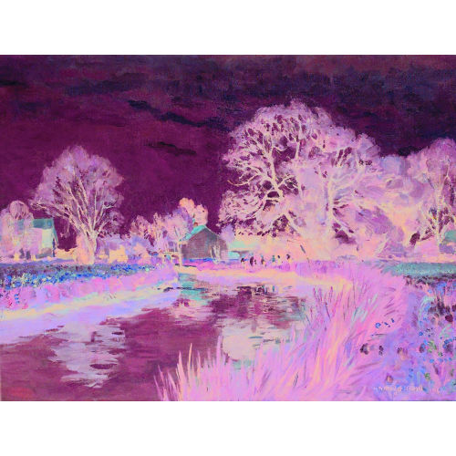 CARL THEODOR) MEYER-BASEL (EIGTL. MEYER : Sommerliche Landschaft mit kleinem Fluss (DOBIASCHOFSKY AUKTIONEN AG)