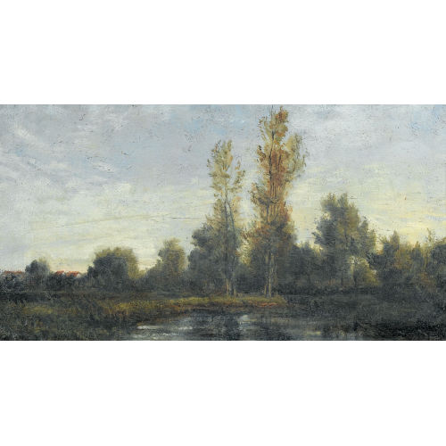 CHARLES FRAN�OIS DAUBIGNY : Landschaft mit kleinem Waldsee (DOBIASCHOFSKY AUKTIONEN AG)