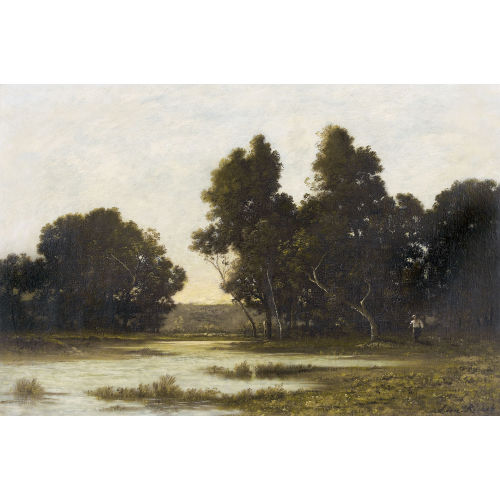 LEON RICHET : Auenlandschaft in der D�mmerung (DOBIASCHOFSKY AUKTIONEN AG)