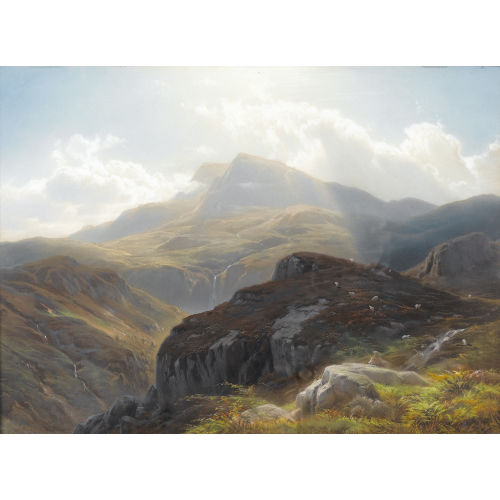 ALEXANDRE CALAME : Sonnige Berglandschaft mit Wolken (DOBIASCHOFSKY AUKTIONEN AG)