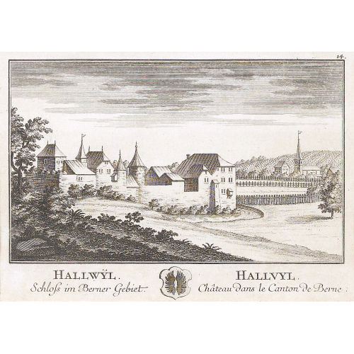 DAVID HERRLIBERGER : 'Hallw�l./Schloss im Berner Gebiet./Hallvyl./Ch�teau...' (DOBIASCHOFSKY AUKTIONEN AG)