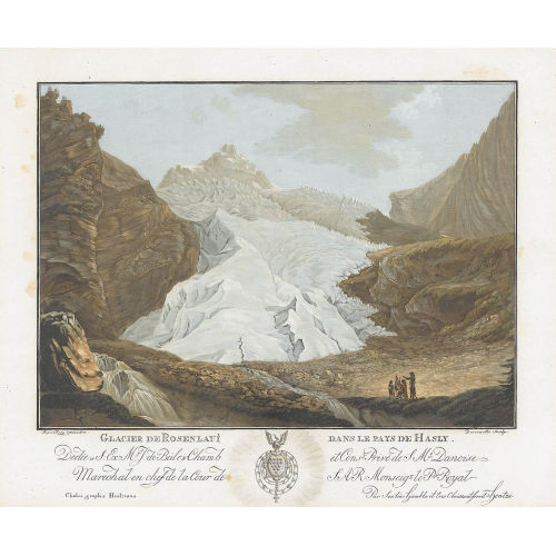 CASPAR WOLF : 'Glacier de Rosenlaui dans le Pays de Hasly.' (DOBIASCHOFSKY AUKTIONEN AG)