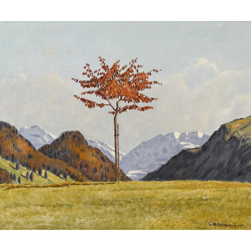 WILLY MONNIER : Sonnige Herbstlandschaft mit jungem B�umchen (DOBIASCHOFSKY AUKTIONEN AG)