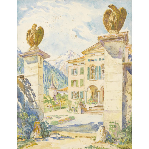 ADOLF TIECHE : Herrschaftliches Anwesen im Wallis (DOBIASCHOFSKY AUKTIONEN AG)
