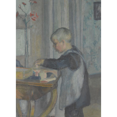 PHILIPPE ZYSSET : Interieur mit spielendem Knaben (DOBIASCHOFSKY AUKTIONEN AG)