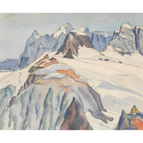 ALBERT NYFELER : Walliser Gebirgslandschaft (DOBIASCHOFSKY AUKTIONEN AG)