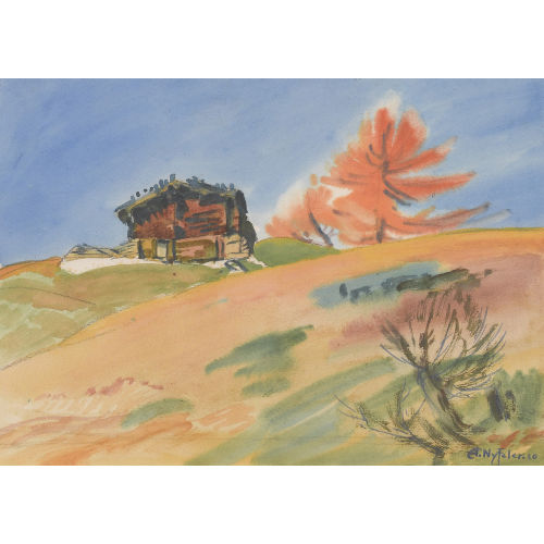 ALBERT NYFELER : Chalet an einem sonnigen Herbsttag (DOBIASCHOFSKY AUKTIONEN AG)