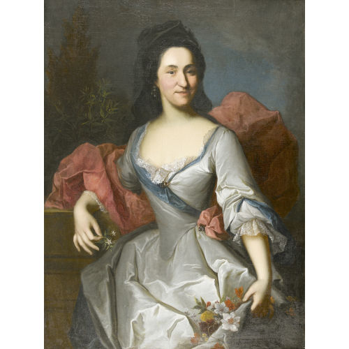 JOHANN RUDOLF DAELLIKER : Bildnis einer Dame mit Blumenstrauss (DOBIASCHOFSKY AUKTIONEN AG)