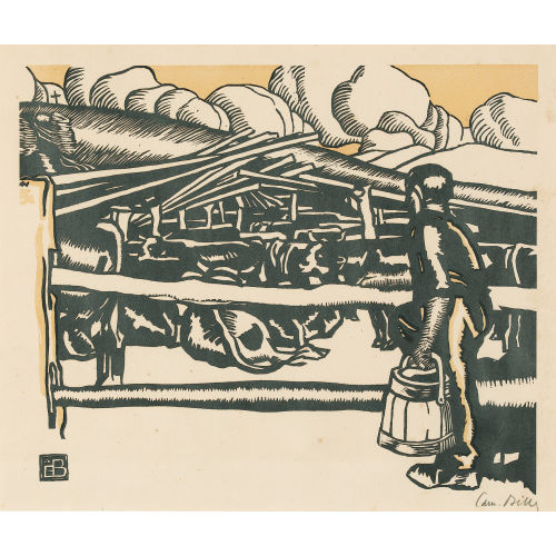 EDMOND BILLE : Les vaches et le paysan (DOBIASCHOFSKY AUKTIONEN AG)