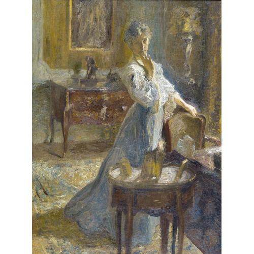 CHARLES EMILE HORNUNG : Stehende Frau in Interieur (DOBIASCHOFSKY AUKTIONEN AG)