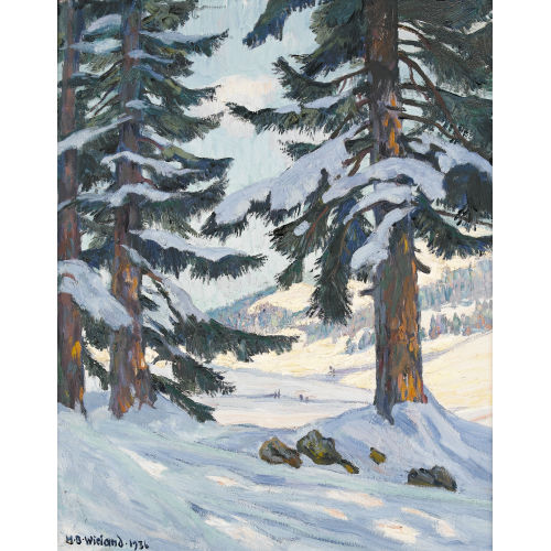 HANS BEAT WIELAND : Winterlandschaft unter blauem Himmel (DOBIASCHOFSKY AUKTIONEN AG)