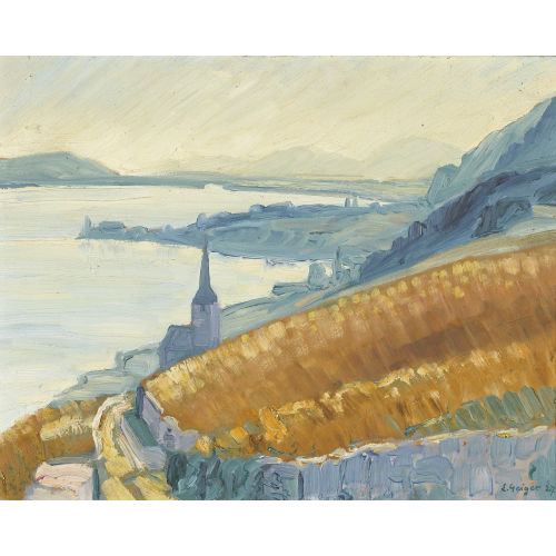 ERNST SAMUEL GEIGER : Bielersee von Ligerz aus (DOBIASCHOFSKY AUKTIONEN AG)