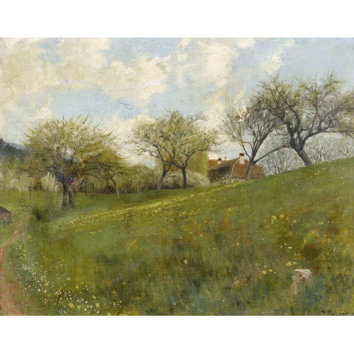 PAUL (LEO-PAUL-SAMUEL) ROBERT : Fr�hlingswiese mit Bauerngut (DOBIASCHOFSKY AUKTIONEN AG)