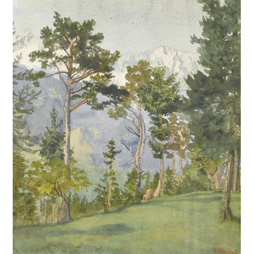 ERNST KREIDOLF : 'Wettersteingebirge mit Zugspitze' (DOBIASCHOFSKY AUKTIONEN AG)