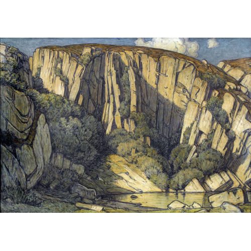 HERMANN GATTIKER : Bergsee in Felslandschaft (DOBIASCHOFSKY AUKTIONEN AG)