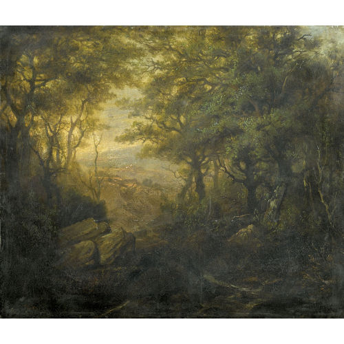 THEODORE ROUSSEAU : Waldlandschaft in der D�mmerung (DOBIASCHOFSKY AUKTIONEN AG)
