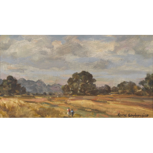 HANS GARTMEIER : Sommerliche Landschaftspartie mit Kornfeld (DOBIASCHOFSKY AUKTIONEN AG)