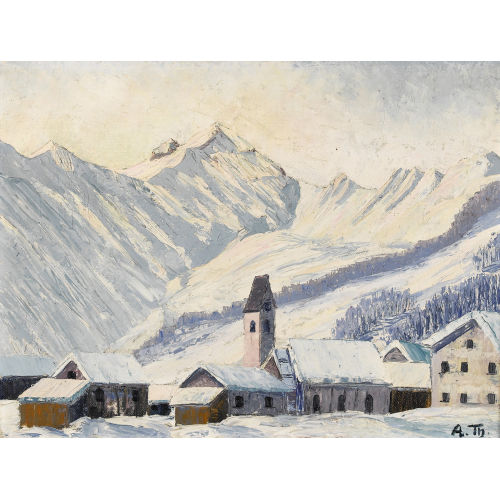 GUSTAV ADOLF THOMANN : 'Winterliche B�ndnerlandschaft' (DOBIASCHOFSKY AUKTIONEN AG)