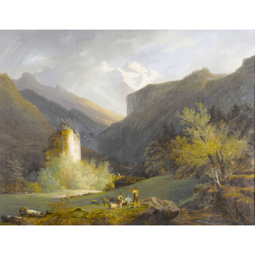 FRAN�OIS DIDAY : Landschaft mit Jungfrau und Ruine Unspunnen (DOBIASCHOFSKY AUKTIONEN AG)