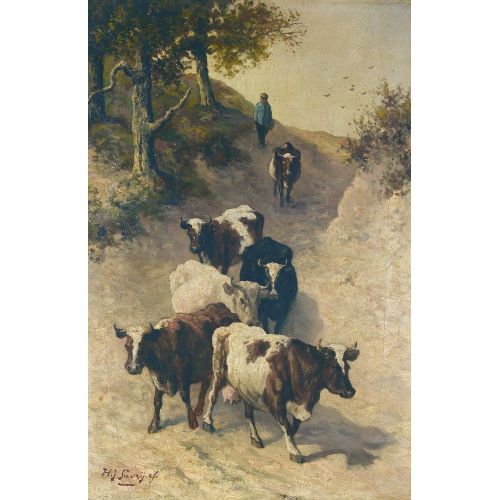 HENDRIK SAVRIJ (AUCH SAVRY) : Bauer mit K�hen (DOBIASCHOFSKY AUKTIONEN AG)