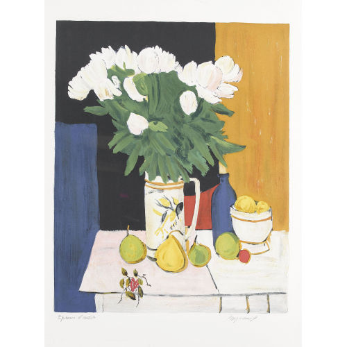 GEORGES BORGEAUD : Stillleben mit Blumenstrauss und Fr�chten (DOBIASCHOFSKY AUKTIONEN AG)