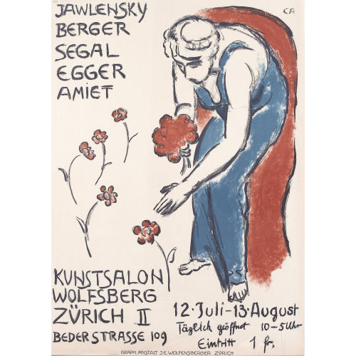 CUNO AMIET : 'Kunstsalon Wolfsberg, Jawlensky, Berger, Segal...' (DOBIASCHOFSKY AUKTIONEN AG)