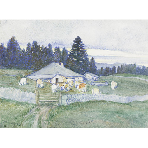 FRAN�OIS LOUIS JAQUES : Bauernhaus am Waldrand in den Freibergen (DOBIASCHOFSKY AUKTIONEN AG)