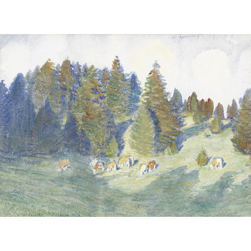 FRAN�OIS LOUIS JAQUES : Juraweide mit K�hen (DOBIASCHOFSKY AUKTIONEN AG)