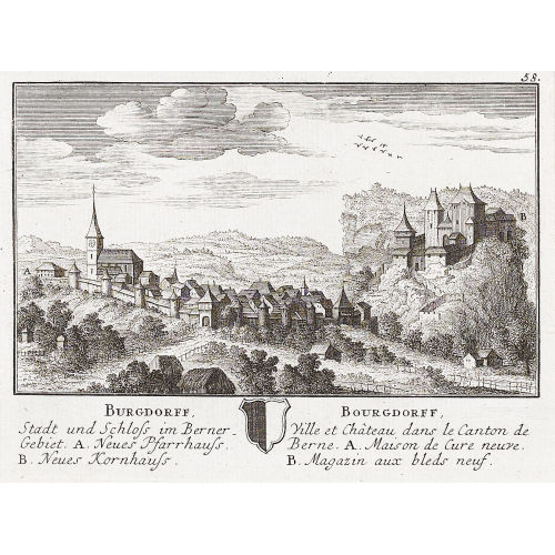 DAVID HERRLIBERGER : 'Burgdorff,/Stadt und Schloss im Berner/Gebiet.' (DOBIASCHOFSKY AUKTIONEN AG)