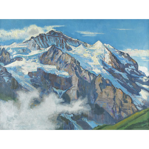 CHARLES L'EPLATTENIER : Das Rosenhorn mit Berner Oberl�nder Alpengipfeln (DOBIASCHOFSKY AUKTIONEN AG)