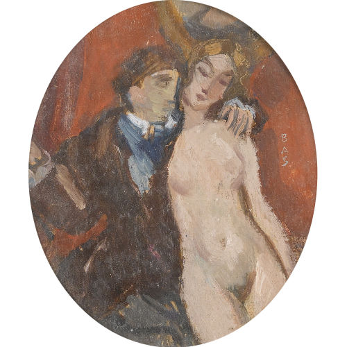 PAUL BASILIUS BARTH : Galanter Herr mit unbekleideter Frau (DOBIASCHOFSKY AUKTIONEN AG)