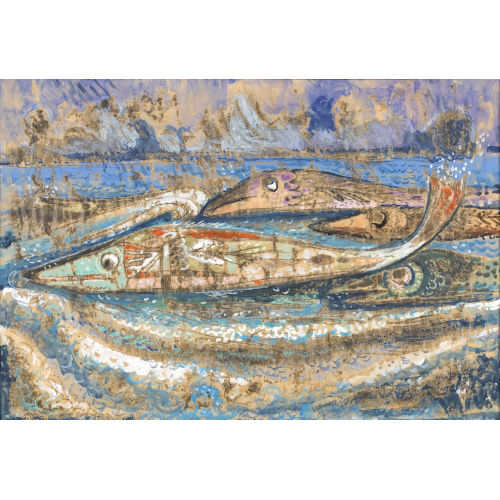 MARIA UEBERSAX : Fische am Strand (DOBIASCHOFSKY AUKTIONEN AG)