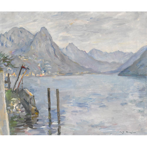 FRITZ MEIJER : Tessiner Landschaft mit dem Lago di Lugano (DOBIASCHOFSKY AUKTIONEN AG)