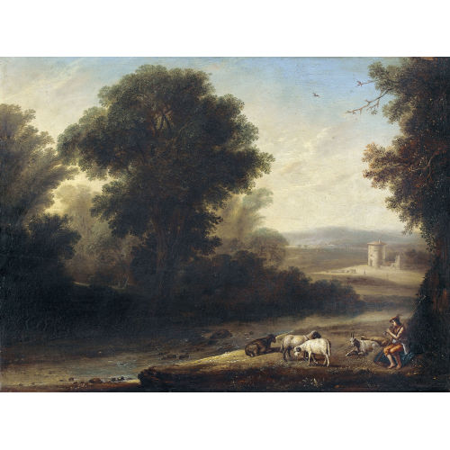 CLAUDE (GELLEE LORRAIN : Bukolische Szene in waldiger Landschaft (DOBIASCHOFSKY AUKTIONEN AG)